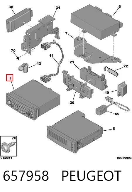 Aparelhagem de som (rádio AM/FM) 657958 Peugeot/Citroen