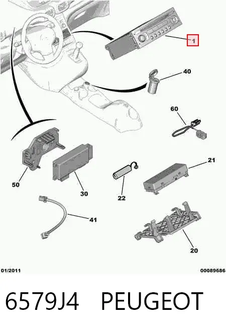 Aparelhagem de som (rádio AM/FM) Peugeot 3008 I