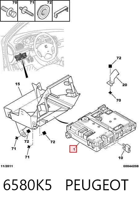 Unidade de conforto 6580K5 Peugeot/Citroen