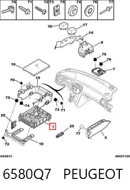 Unidade de dispositivos de segurança 6580Q7 Peugeot/Citroen