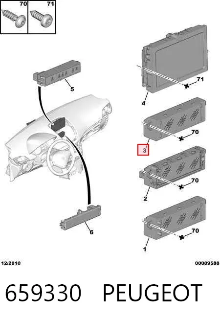 Mostrador multifuncional 659330 Peugeot/Citroen