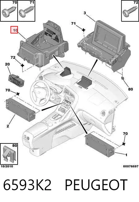 Mostrador multifuncional 6593K2 Peugeot/Citroen
