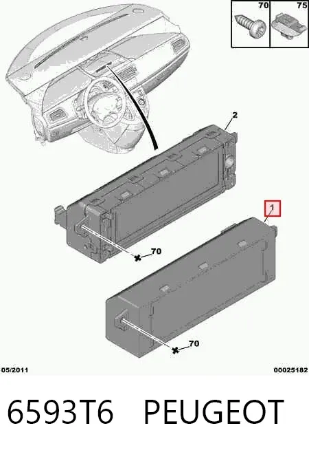 Mostrador multifuncional 6593T6 Peugeot/Citroen