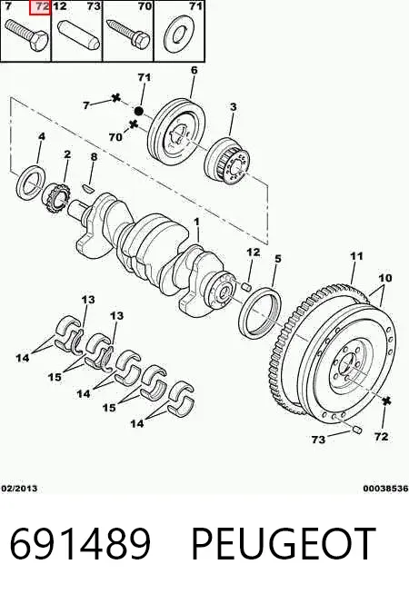 Parafuso de fixação de volante 691489 Peugeot/Citroen