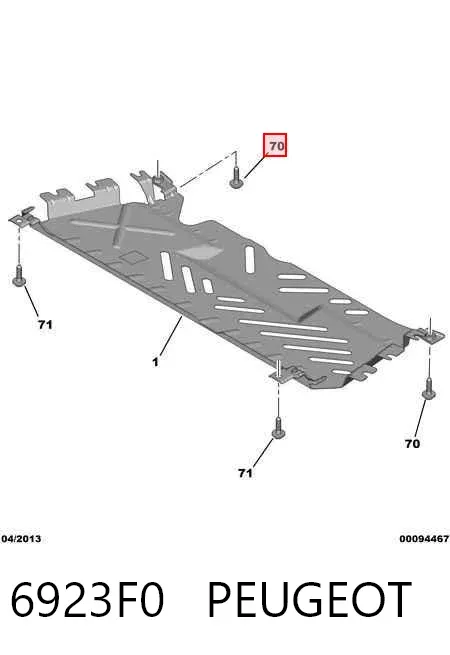 Parafuso de proteção de motor 6923F0 Peugeot/Citroen