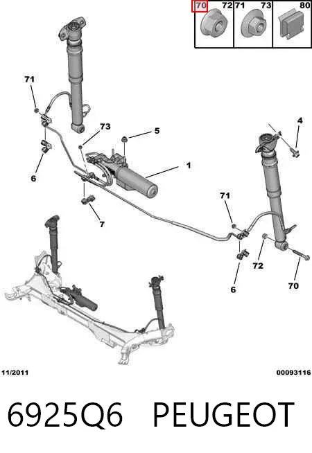 Parafuso (porca) de fixação 6925Q6 Peugeot/Citroen