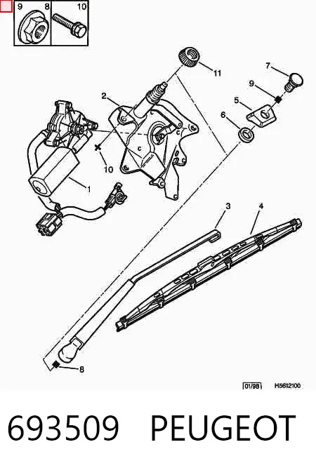 Parafuso (porca) de fixação 693509 Peugeot/Citroen