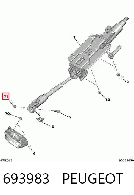 Porca de cubo traseiro 693983 Peugeot/Citroen