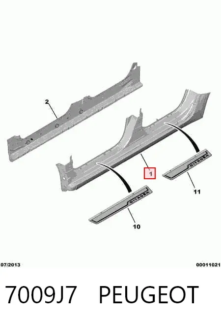 Acesso externo esquerdo 7009J7 Peugeot/Citroen