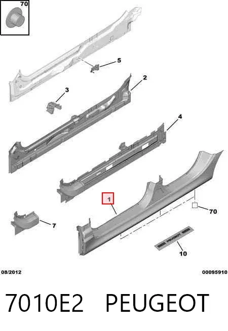 Acesso externo direito 7010E2 Peugeot/Citroen