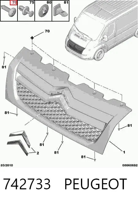 Parafuso de fixação do pára-choque traseiro 742733 Peugeot/Citroen