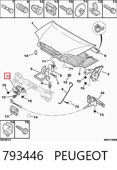 Fecho da capota Citroen Saxo S0, S1