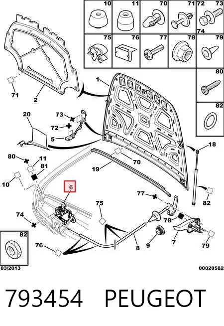 Fecho da capota Peugeot 607 9D, 9U