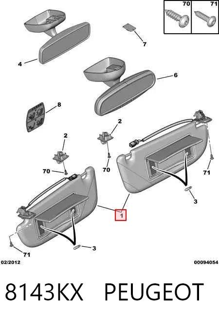 Pala contra o sol Peugeot 607 9D, 9U