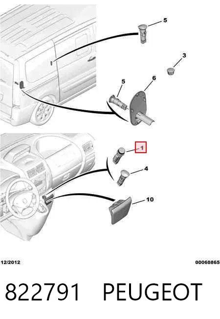 Acendedor de cigarros 822791 Peugeot/Citroen