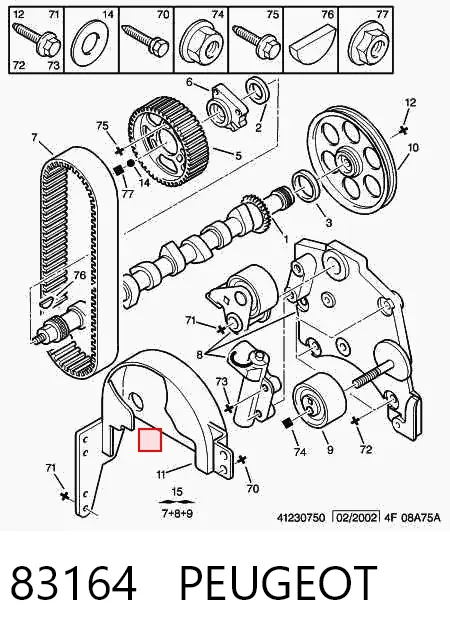 Correia do mecanismo de distribuição de gás, kit 83164 Peugeot/Citroen