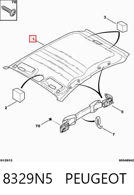 Revestimento do teto Citroen C5 I
