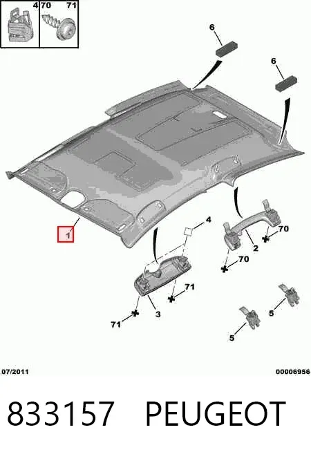 Revestimento do teto Citroen C4 I