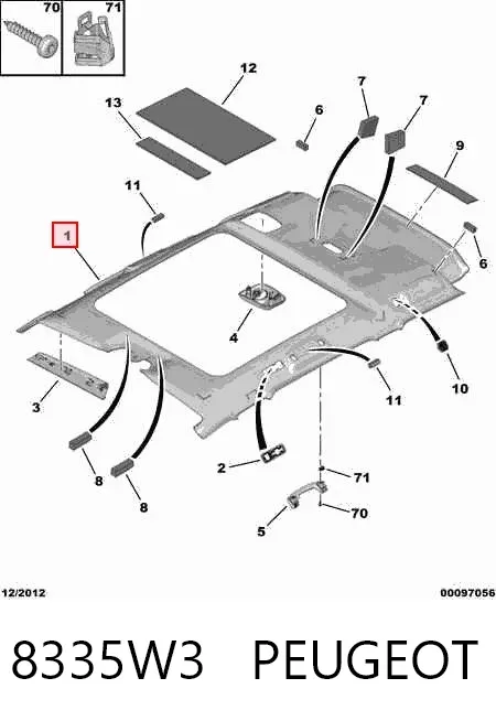 Revestimento do teto Citroen C4 GRAND PICASSO I