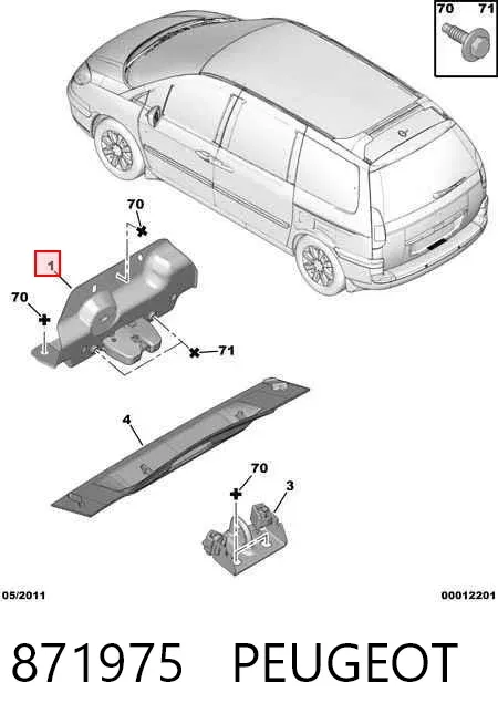 Fecho de tampa de porta-malas (de 3ª/5ª porta traseira) Citroen C8 EA, EB
