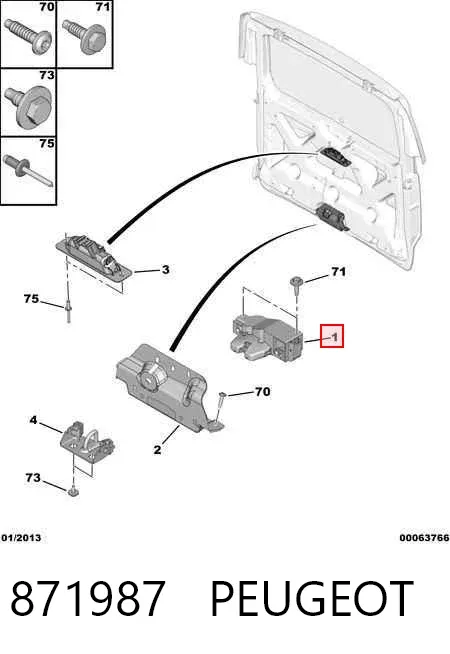 Fecho de tampa de porta-malas (de 3ª/5ª porta traseira) 871987 Peugeot/Citroen