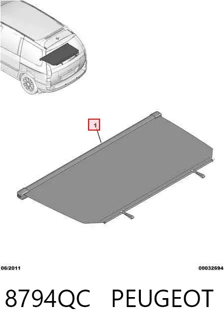 Estore da seção de bagagem 8794QC Peugeot/Citroen