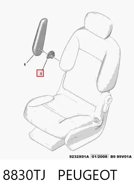 Fechadura de braço 8830TJ Peugeot/Citroen