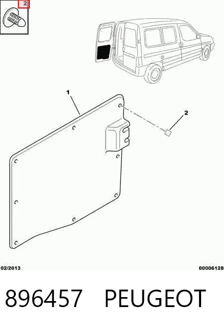 Cápsula (prendedor) de fixação de revestimento da porta 896457 Peugeot/Citroen