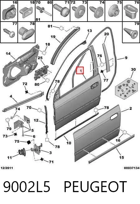 Porta dianteira esquerda Peugeot 607 9D, 9U