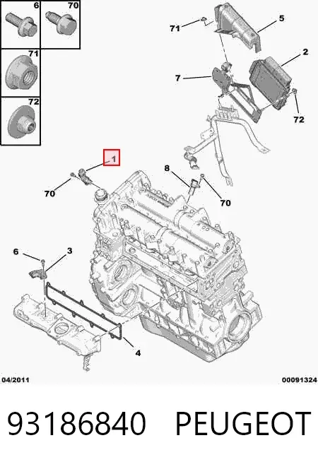 Sensor de posição da árvore distribuidora 93186840 Peugeot/Citroen