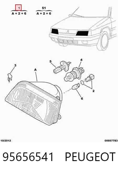 Luz esquerda 95656541 Peugeot/Citroen