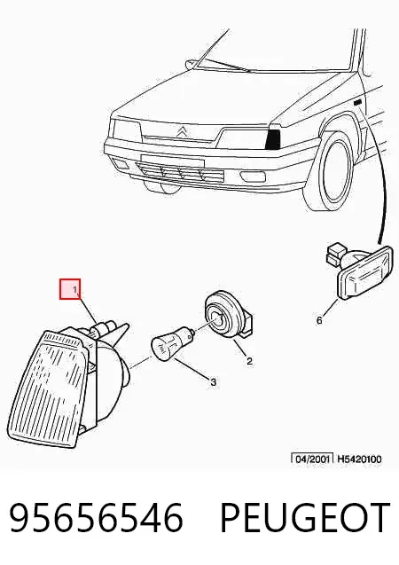 Pisca-pisca direito 95656546 Peugeot/Citroen