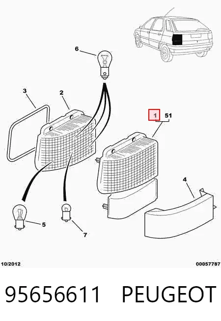 Lanterna traseira direita Citroen ZX N2