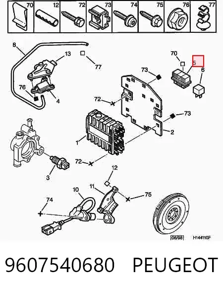 Relê de bomba de gasolina elétrica 9607540680 Peugeot/Citroen