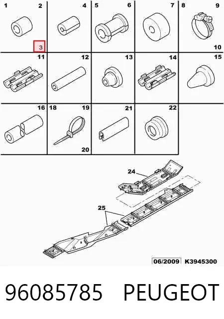Anel de vedação dos tubos de ligação da cremalheira da direção 96085785 Peugeot/Citroen