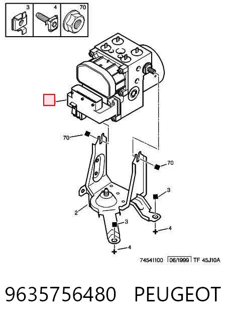 Unidade hidráulico de controlo ABS 9635756480 Peugeot/Citroen