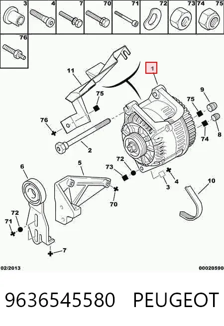 Gerador 9636545580 Peugeot/Citroen