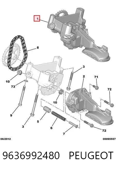 Bomba de óleo 9636992480 Peugeot/Citroen