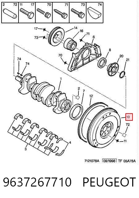 Volante de motor 9637267710 Peugeot/Citroen