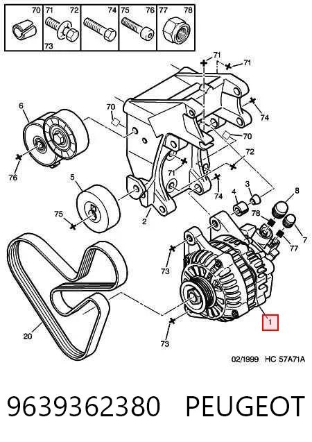 Gerador 9639362380 Peugeot/Citroen