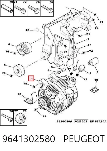 Gerador 9641302580 Peugeot/Citroen