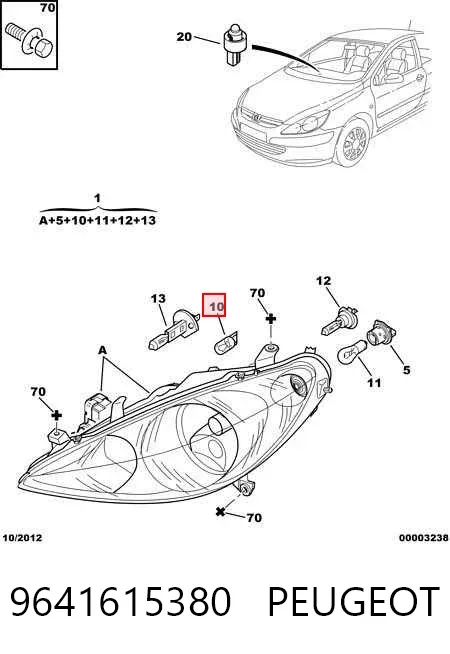 Luz esquerda 9641615380 Peugeot/Citroen
