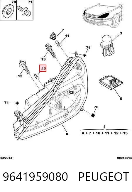 Luz esquerda 9641959080 Peugeot/Citroen