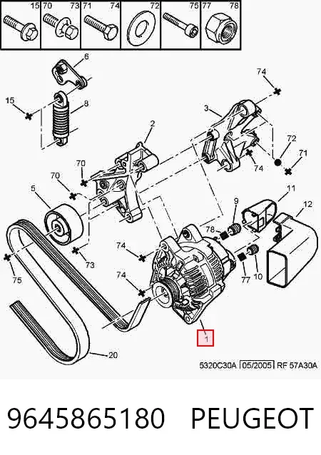 Gerador 9645865180 Peugeot/Citroen