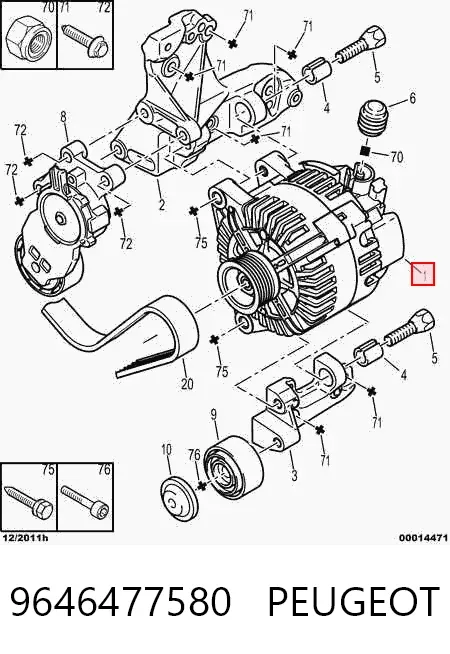 Gerador 9646477580 Peugeot/Citroen