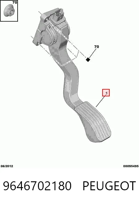 Pedal de gás (de acelerador) 9646702180 Peugeot/Citroen