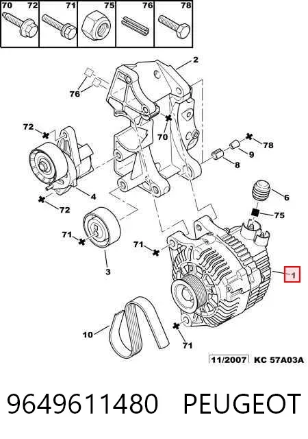Gerador 9649611480 Peugeot/Citroen