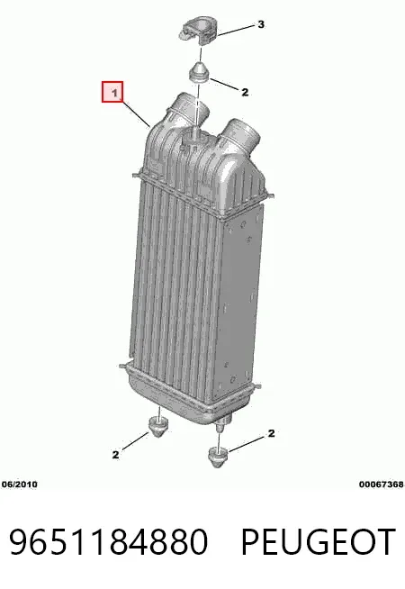 Radiador de intercooler 9651184880 Peugeot/Citroen