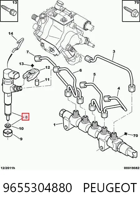 Injetor de injeção de combustível 9655304880 Peugeot/Citroen