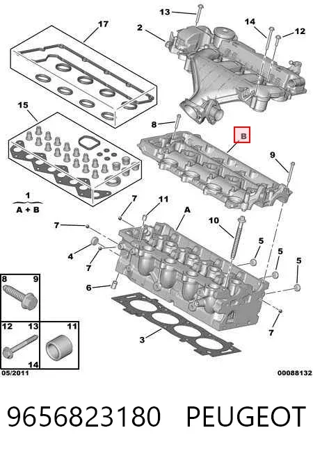 Cabeça de motor (CBC) 9656823180 Peugeot/Citroen